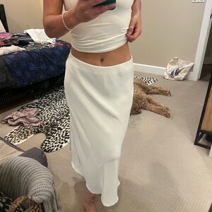 a new day White Midi Skirt